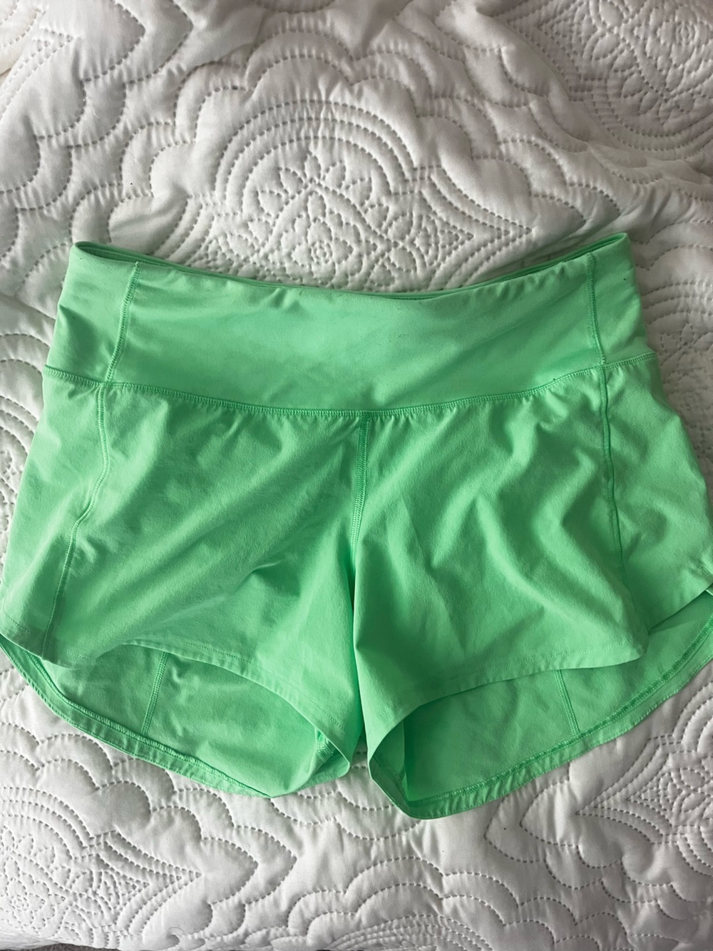 lululemon athletica Mint / Lime Green High-Rise Athletic Shorts